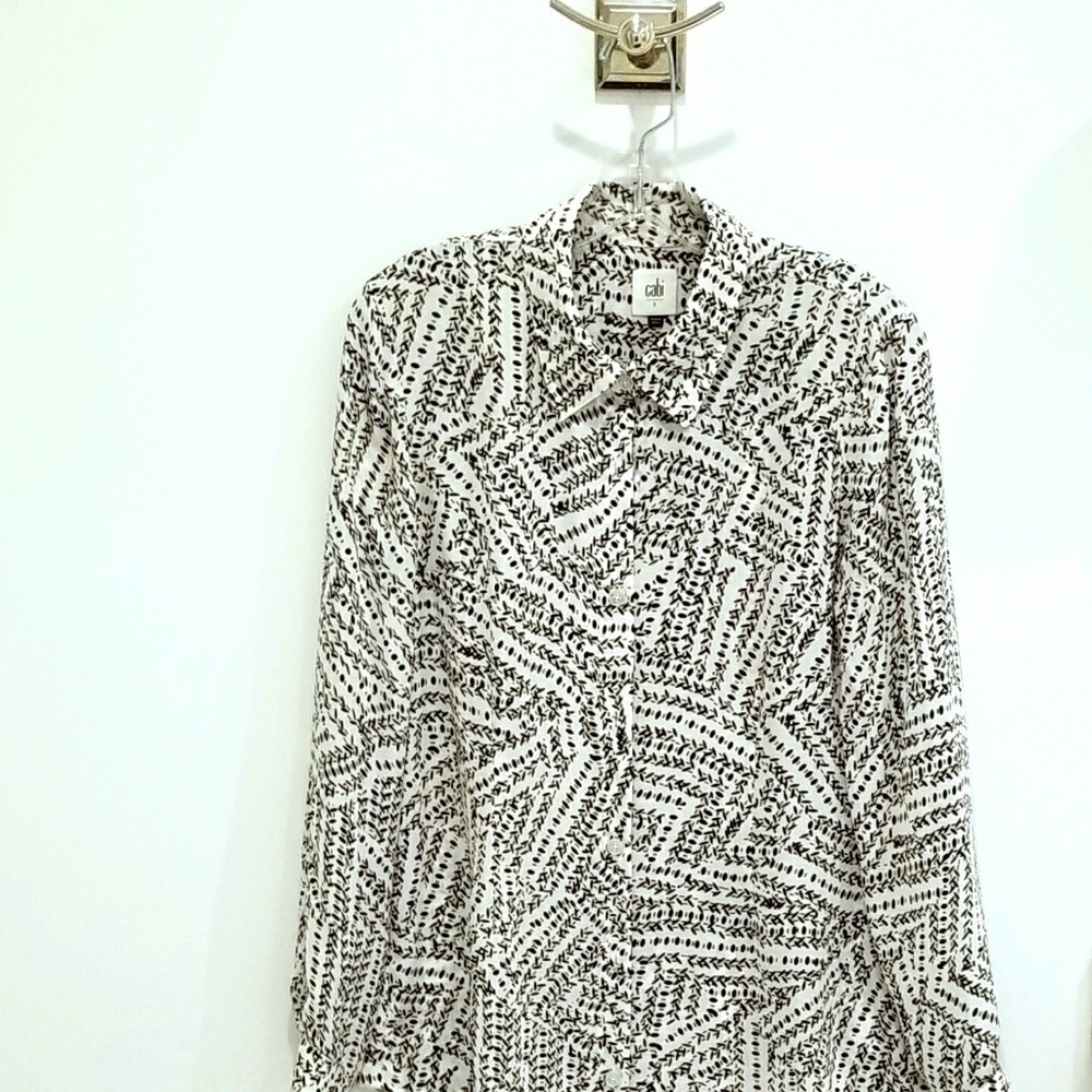 Cabi black & white button down #3255